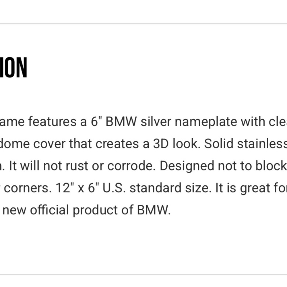 BMW Roadster License Plate Frame - Silver and Black - Picture 7 of 7